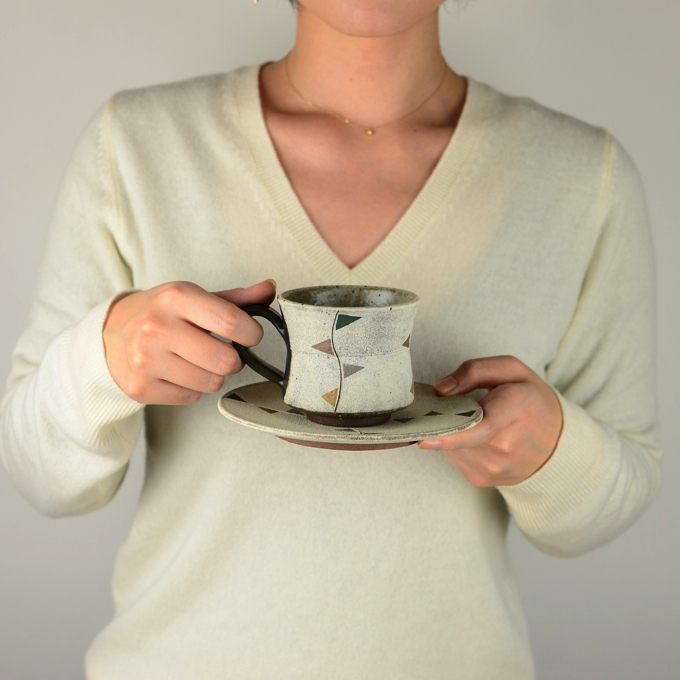 コーヒーカップ・ソーサー(彩色)