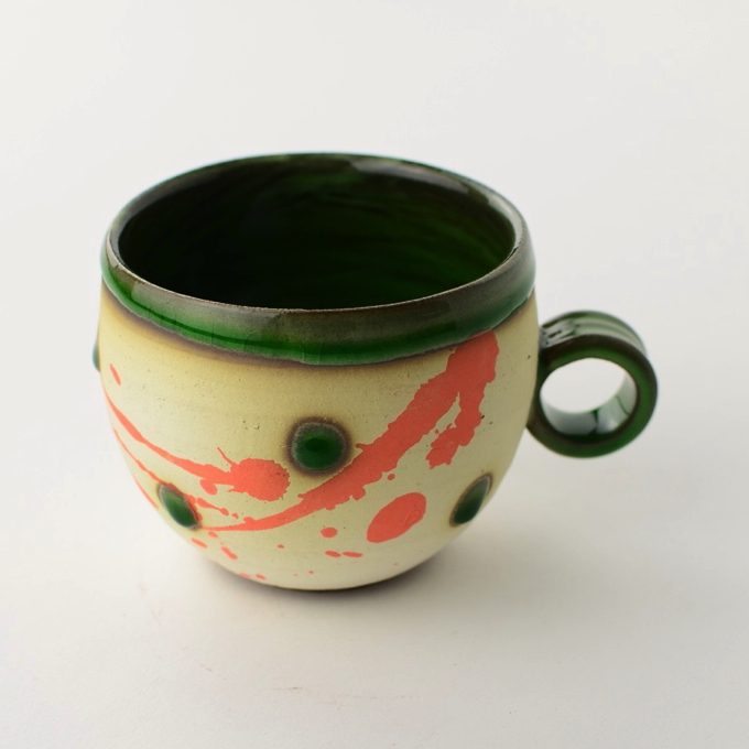 コーヒーカップ(緑釉)
