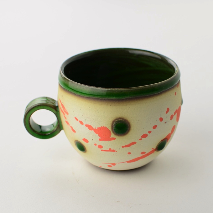 コーヒーカップ（緑釉）