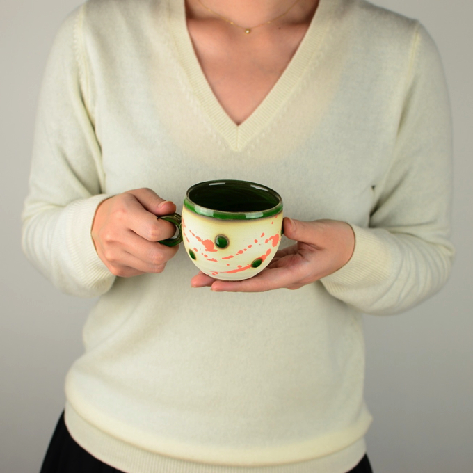 コーヒーカップ(緑釉)