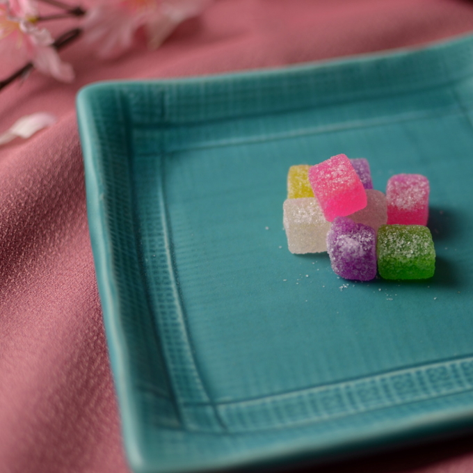 角小皿2枚組(青釉)